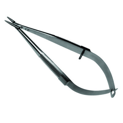 Castroviejo Needle Holder – precision surgical instrument for delicate suturing in ophthalmic, dental, and microsurgical procedures.