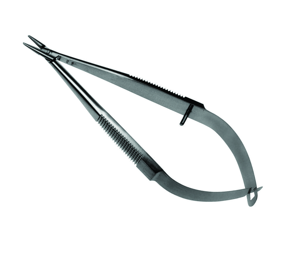 Castroviejo Needle Holder – precision surgical instrument for delicate suturing in ophthalmic, dental, and microsurgical procedures.